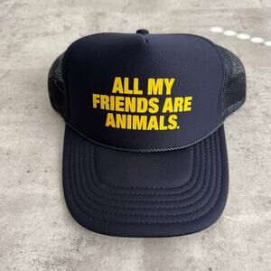 Surf trucker by All my friends are animals snapback hat royal blue and yellow